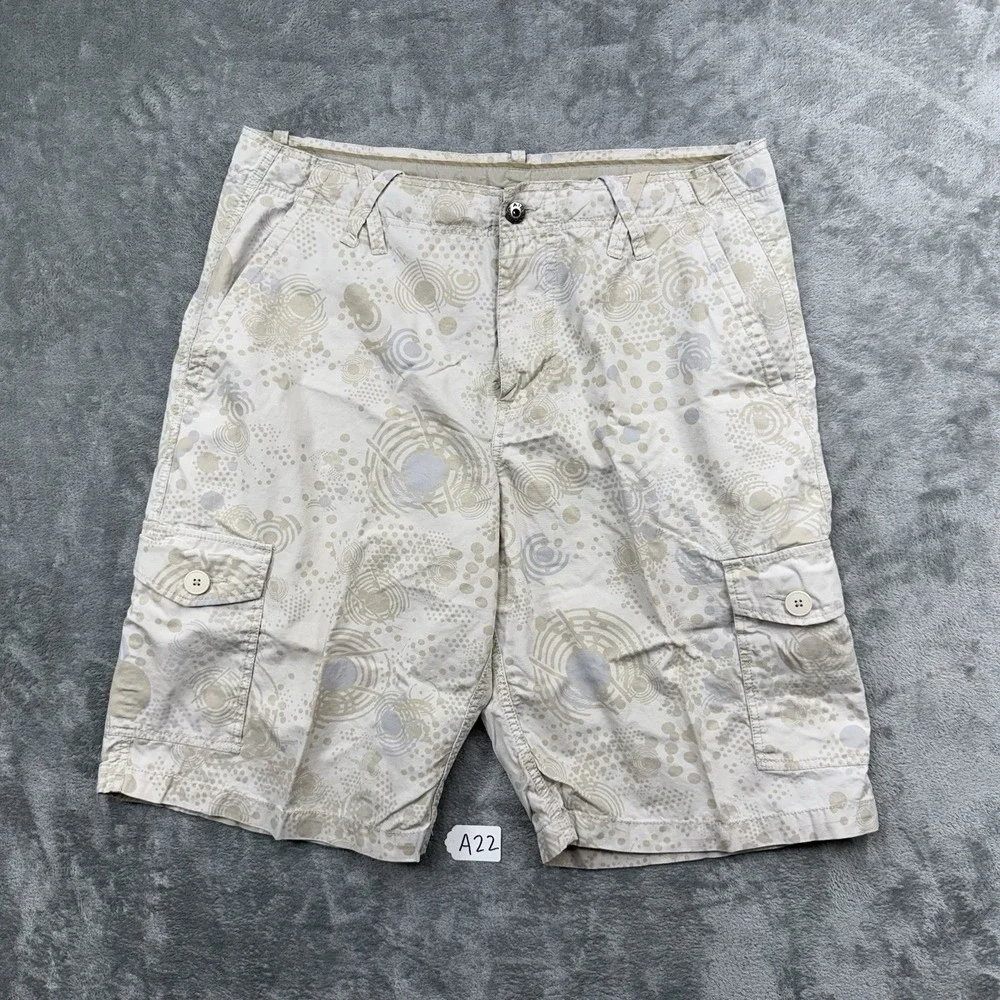 Jordan Cargo Shorts Beige Abstract Print Baggy Size 38R